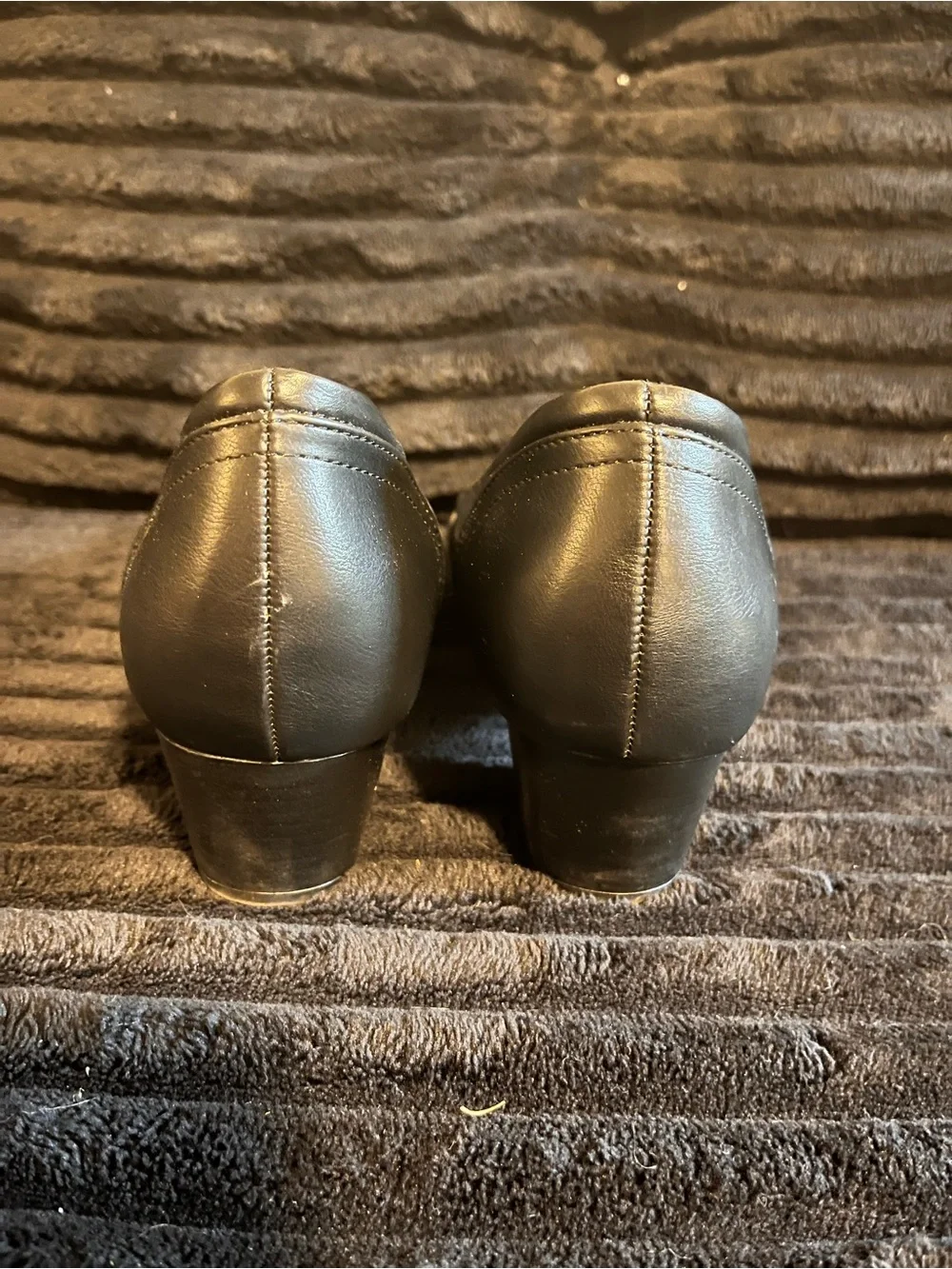 Dream Pairs Black Women's Slip-On Heel with Rivet Accent